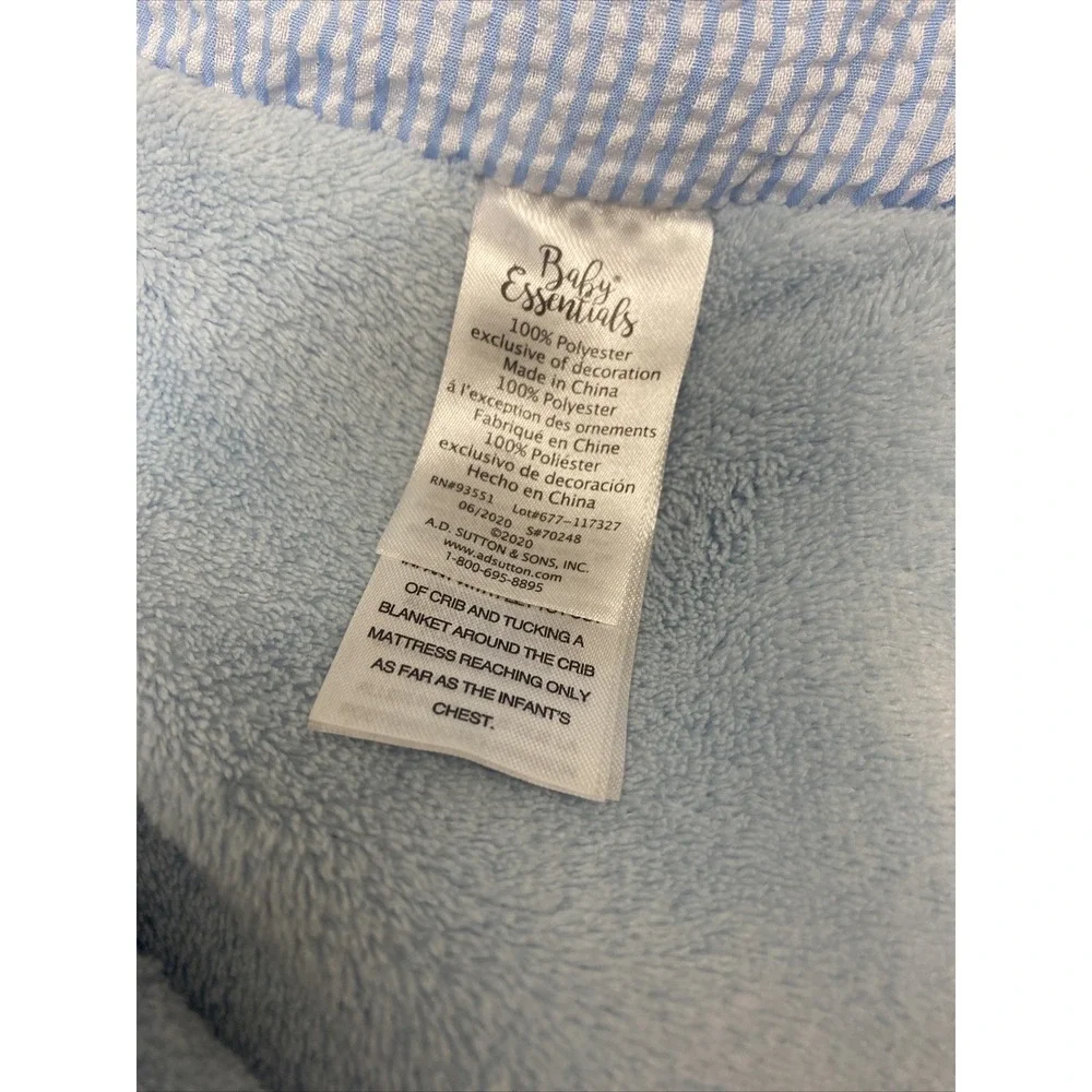 Baby Essentials Baby Blanket Thank Heaven for Little Boys Bear Gingham Blue